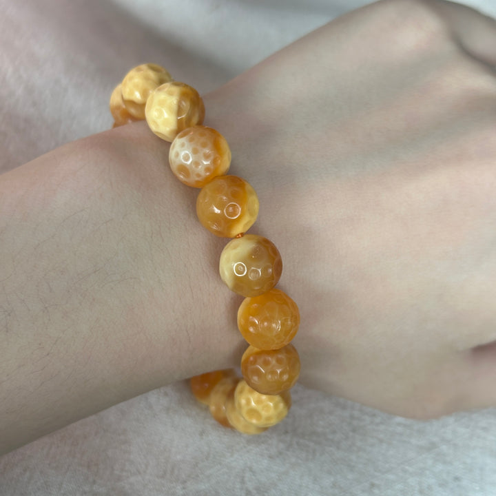 Yellow Jade Moon Bracelet 10.8-11.1mm