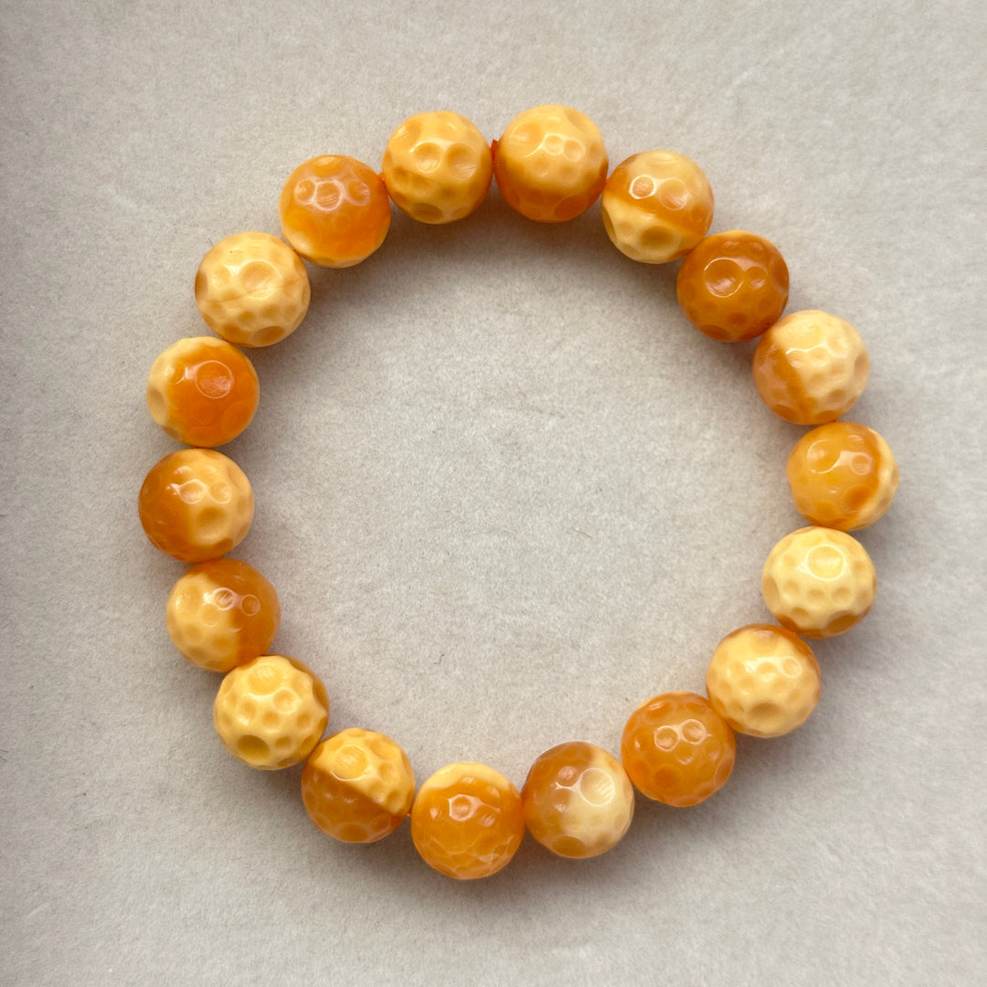 Yellow Jade Moon Bracelet 10.8-11.1mm