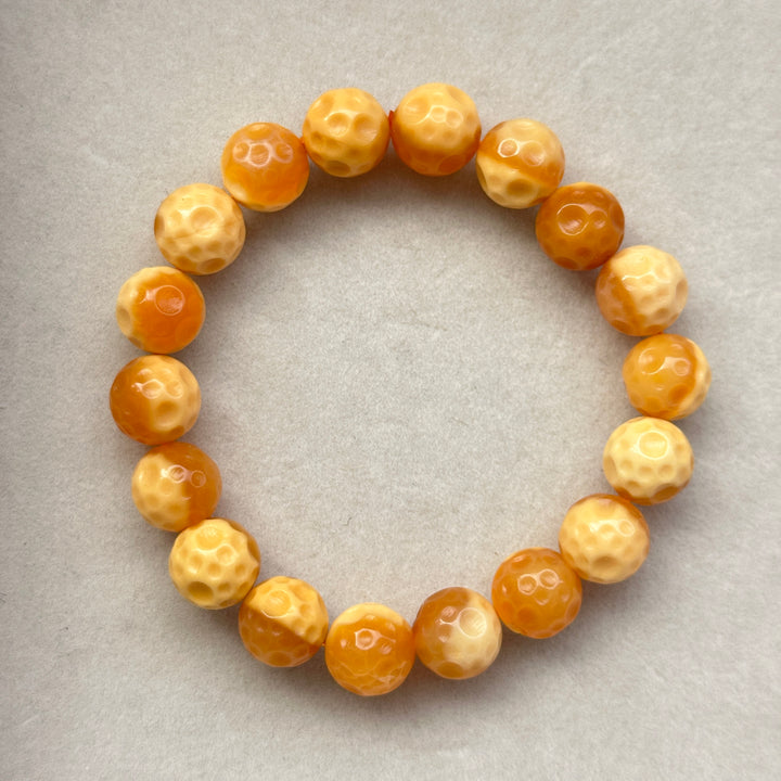 Yellow Jade Moon Bracelet 10.8-11.1mm