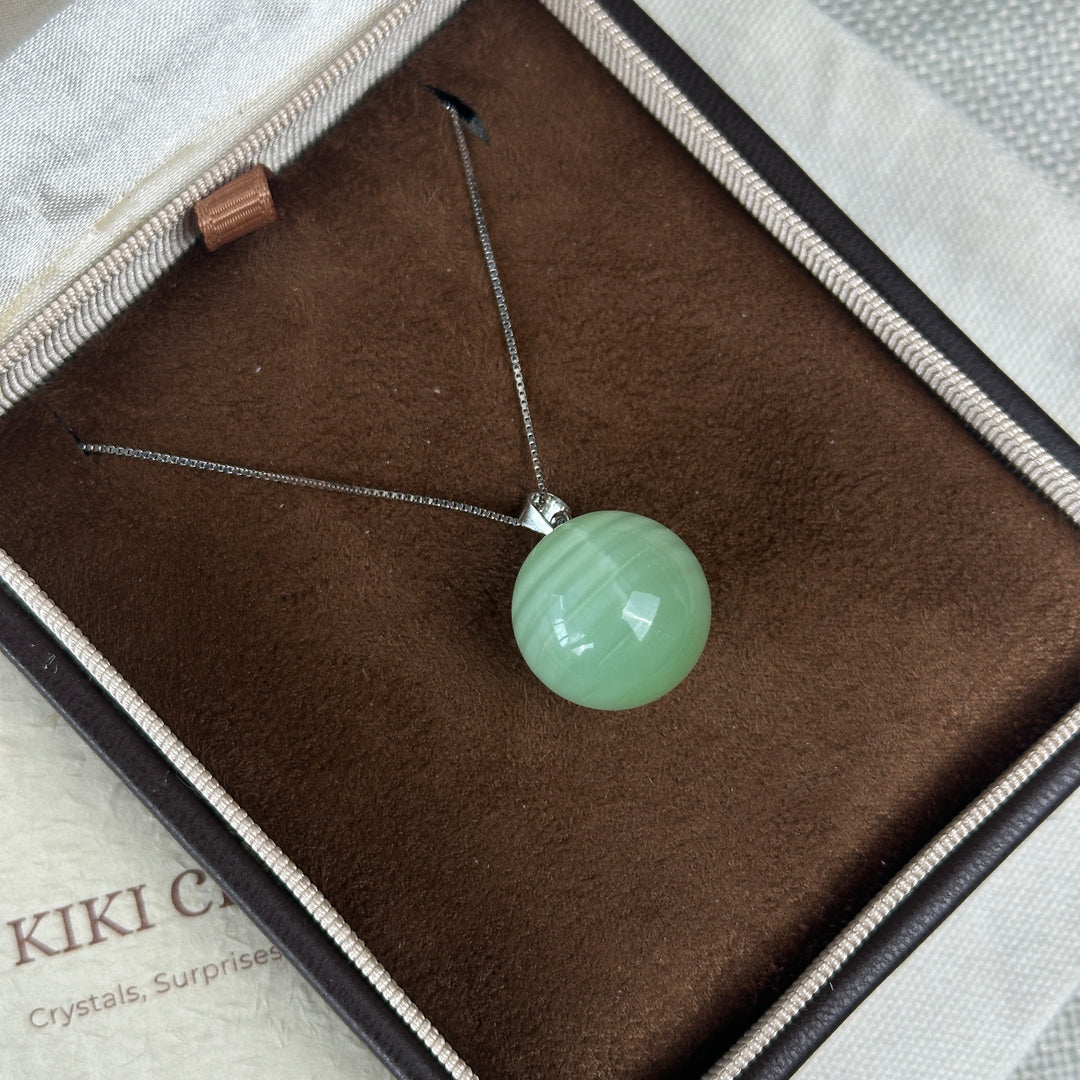 Green Calcite Round Pendant