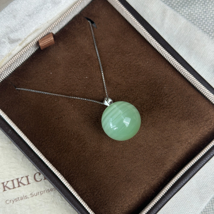 Green Calcite Round Pendant