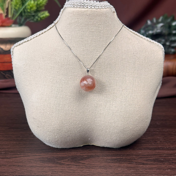 Flower Agate Round Pendant