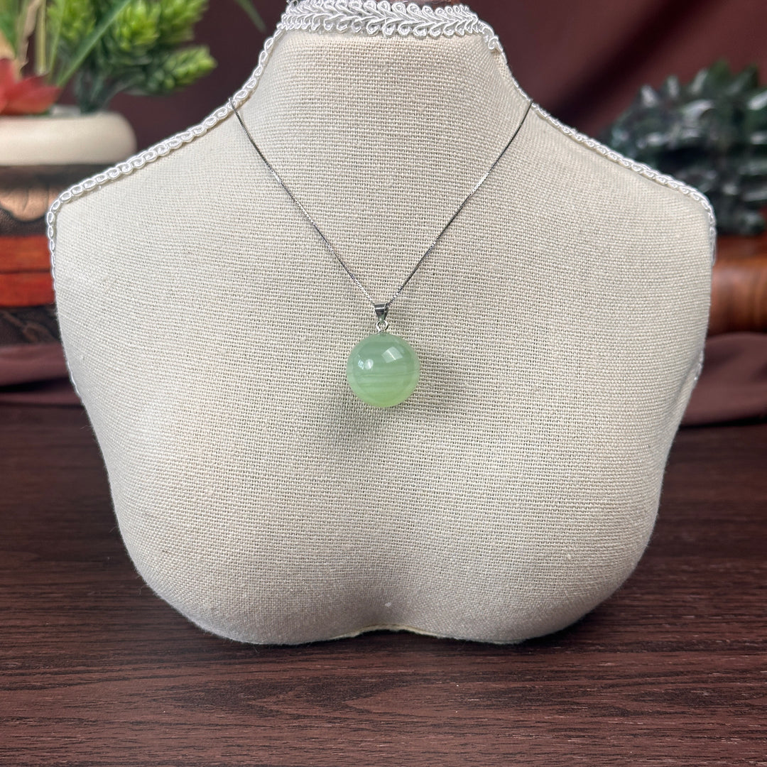 Green Calcite Round Pendant