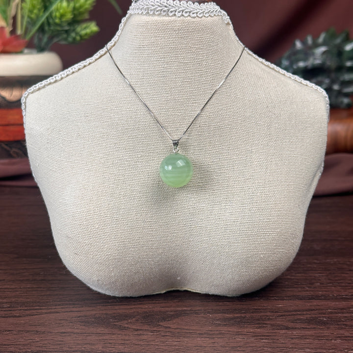 Green Calcite Round Pendant
