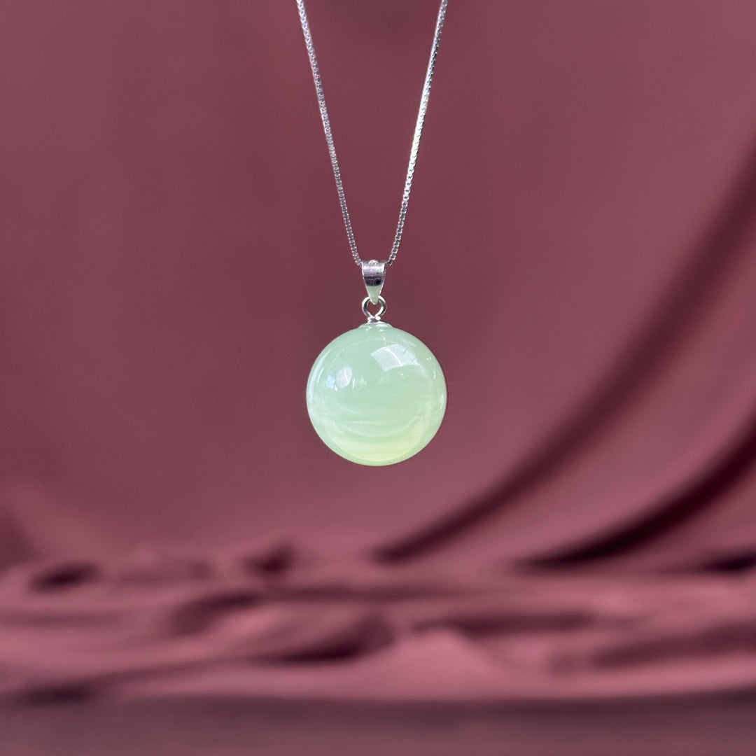 Green Calcite Round Pendant
