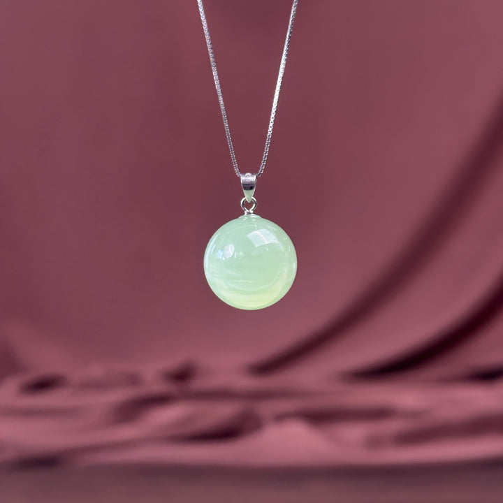 Green Calcite Round Pendant