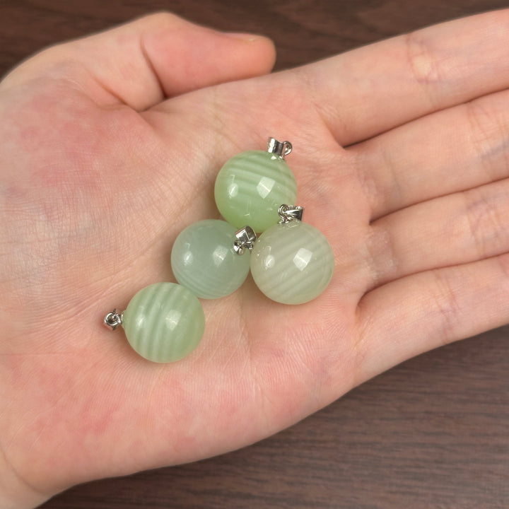 Green Calcite Round Pendant