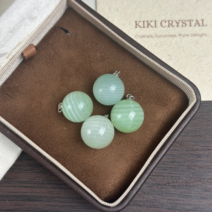 Green Calcite Round Pendant