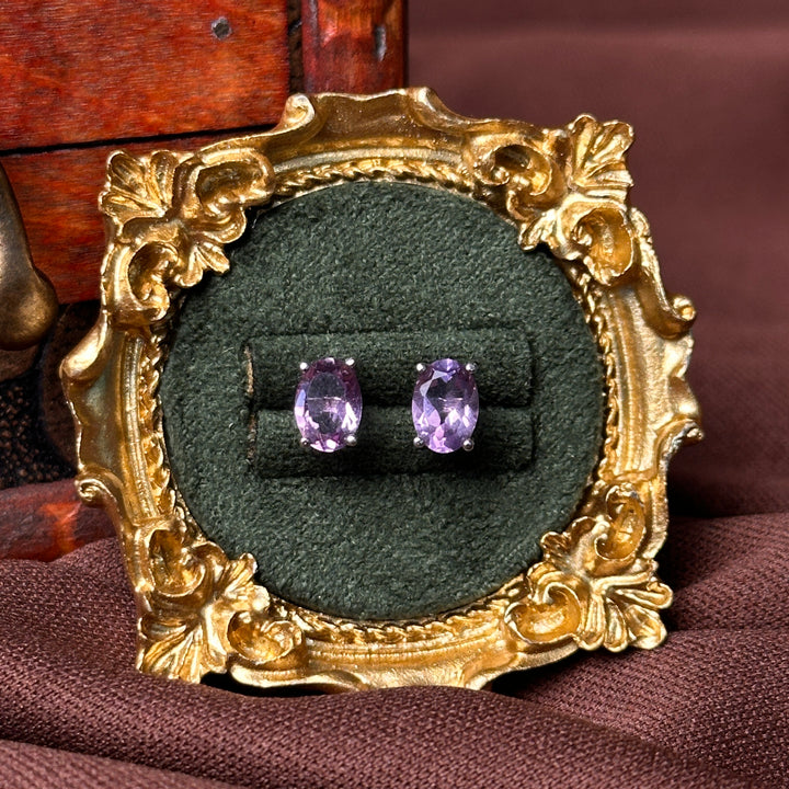 Amethyst Faceted Stud Earrings