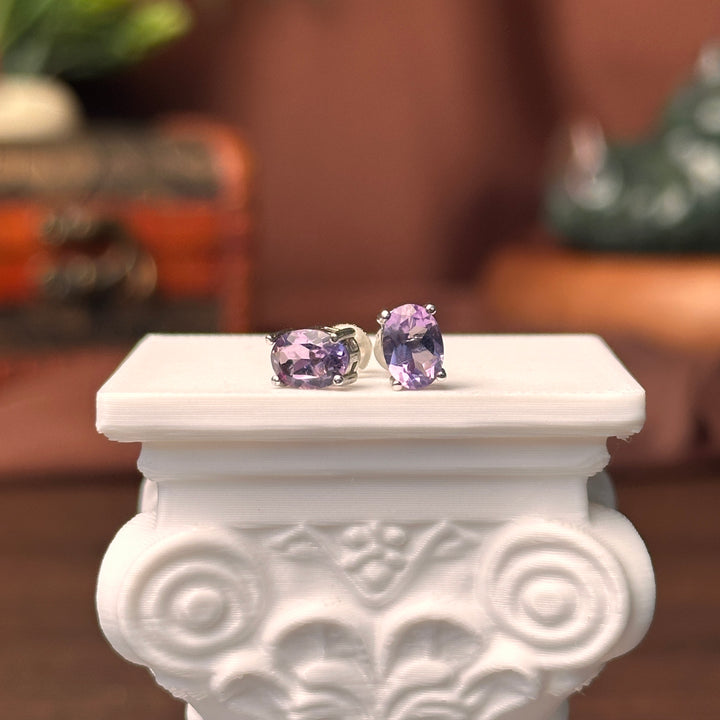 Amethyst Faceted Stud Earrings