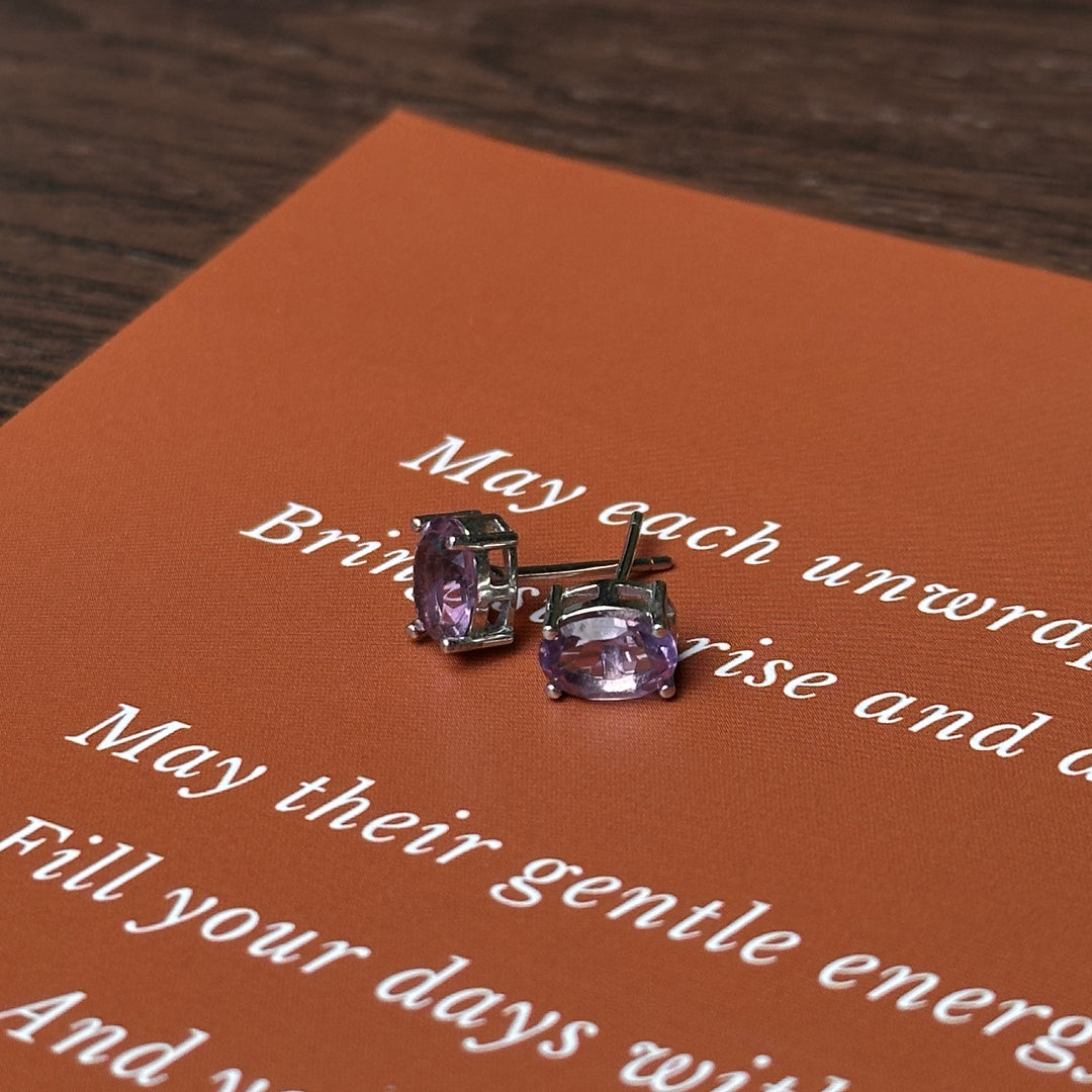 Amethyst Faceted Stud Earrings