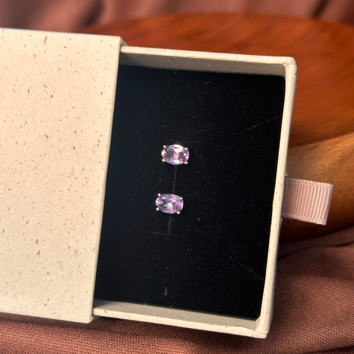 Amethyst Faceted Stud Earrings