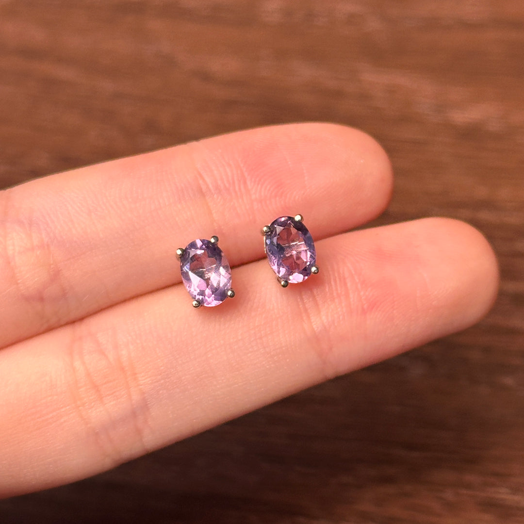 Amethyst Faceted Stud Earrings