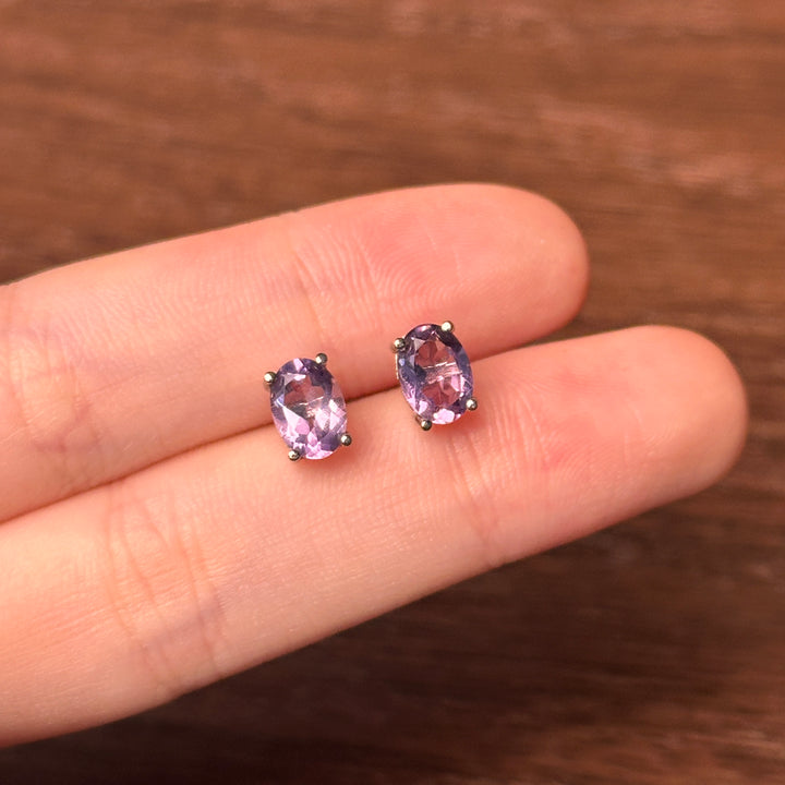 Amethyst Faceted Stud Earrings