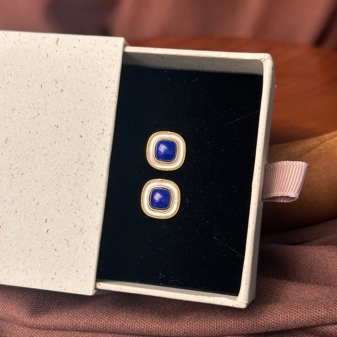 Lapis Lazuli Stud Earrings