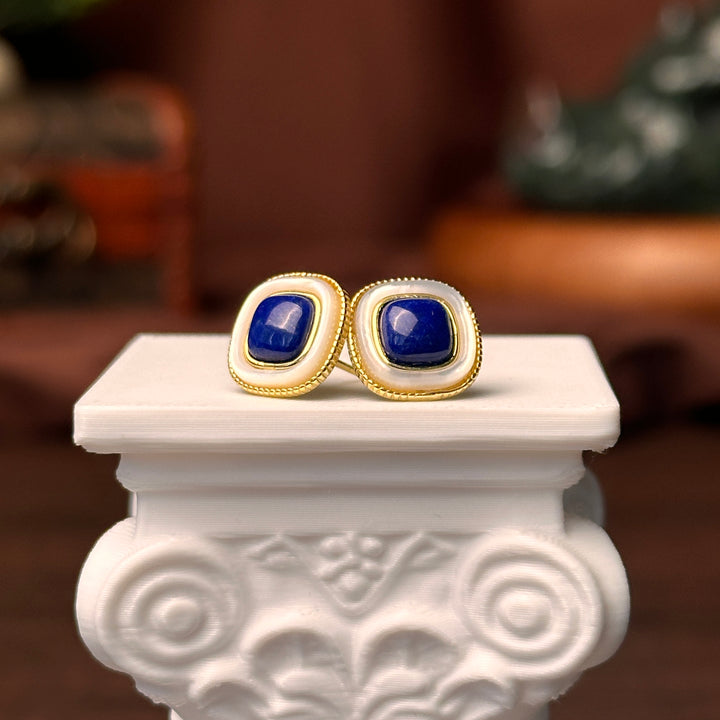 Lapis Lazuli Stud Earrings