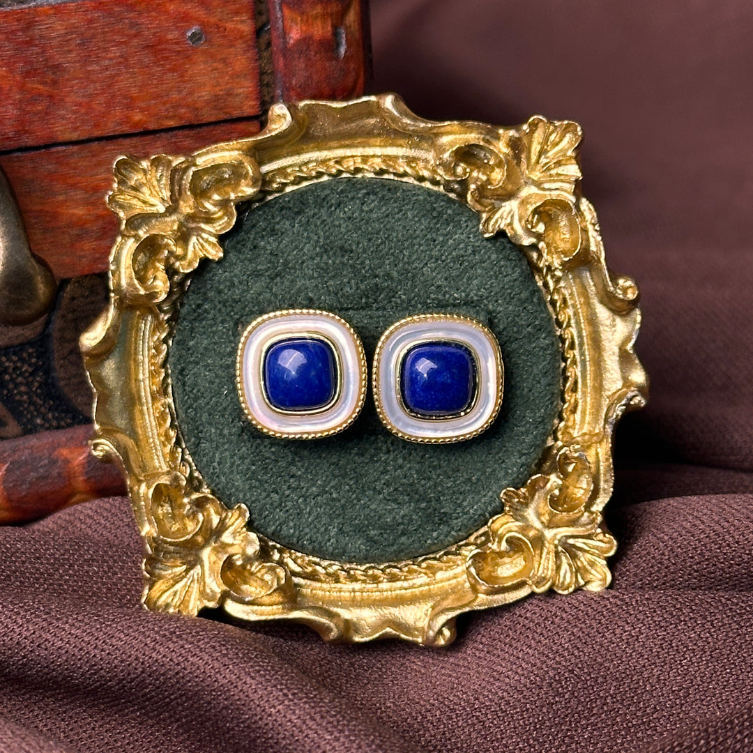 Lapis Lazuli Stud Earrings