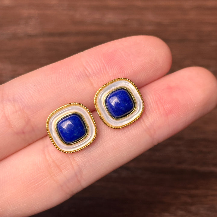 Lapis Lazuli Stud Earrings