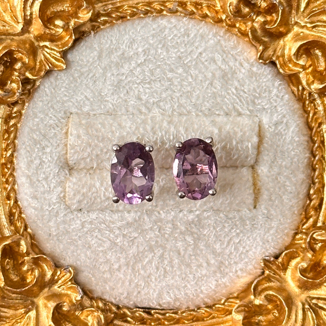 Amethyst Faceted Stud Earrings
