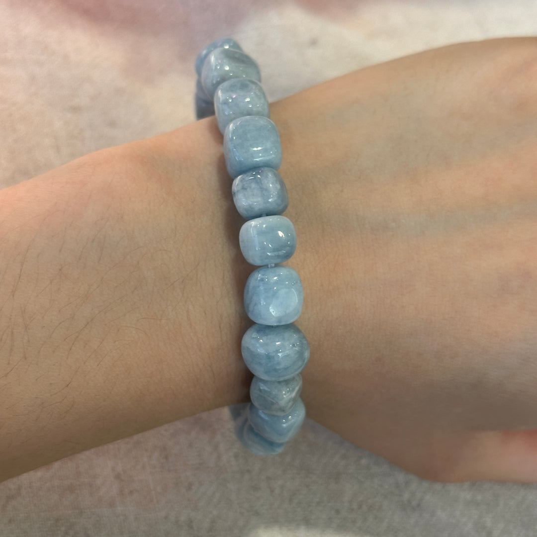Aquamarine Organic Bracelet 7.4-8.9mm