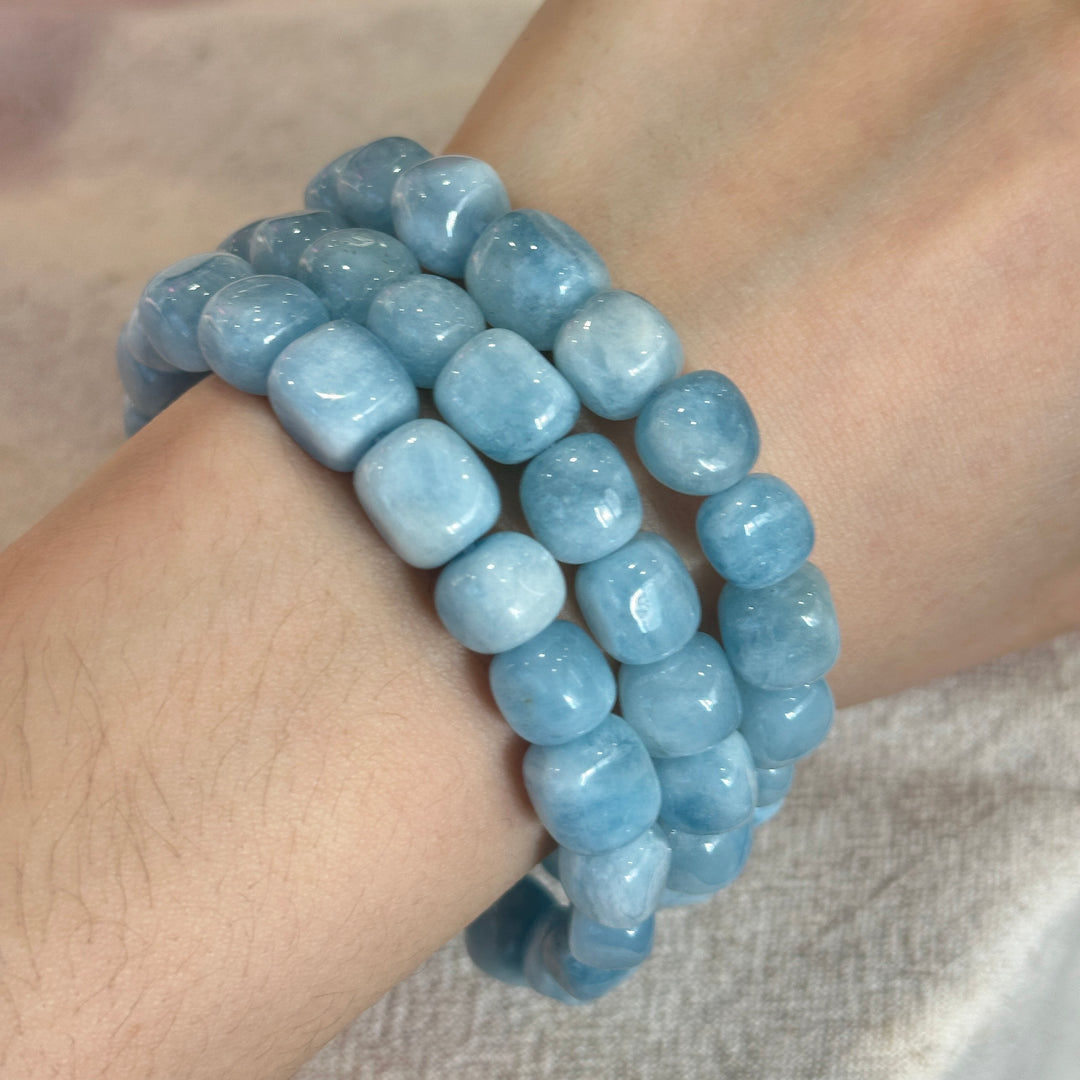 Aquamarine Organic Bracelet 7.4-8.9mm