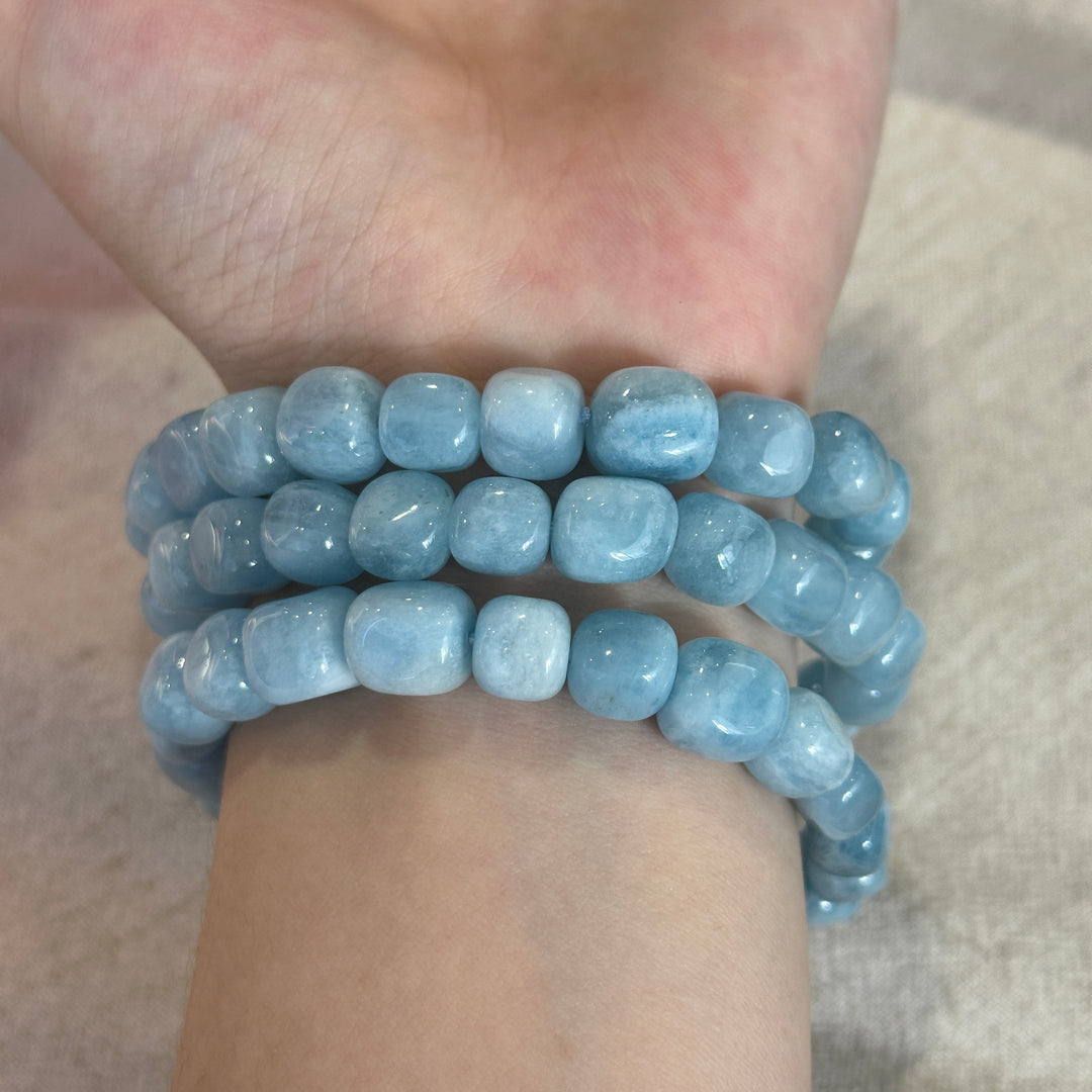 Aquamarine Organic Bracelet 7.4-8.9mm