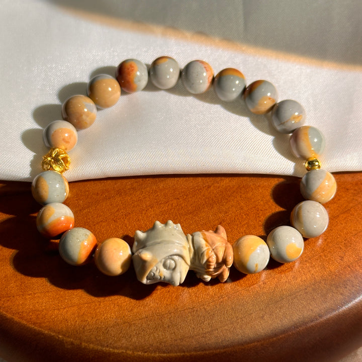 Alashan Agate Dinosaur Bracelet 8.6-8.9mm