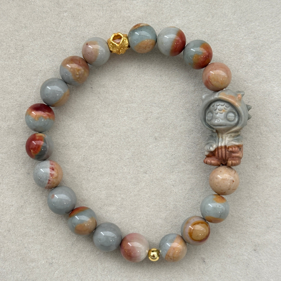 Alashan Agate Dinosaur Bracelet 8.6-8.9mm