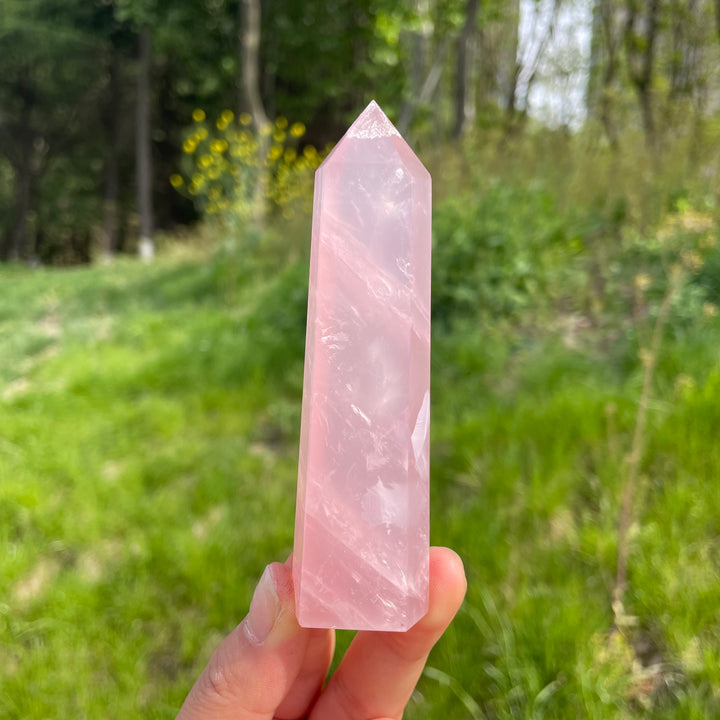 Natural Rose Quartz Crystal Point