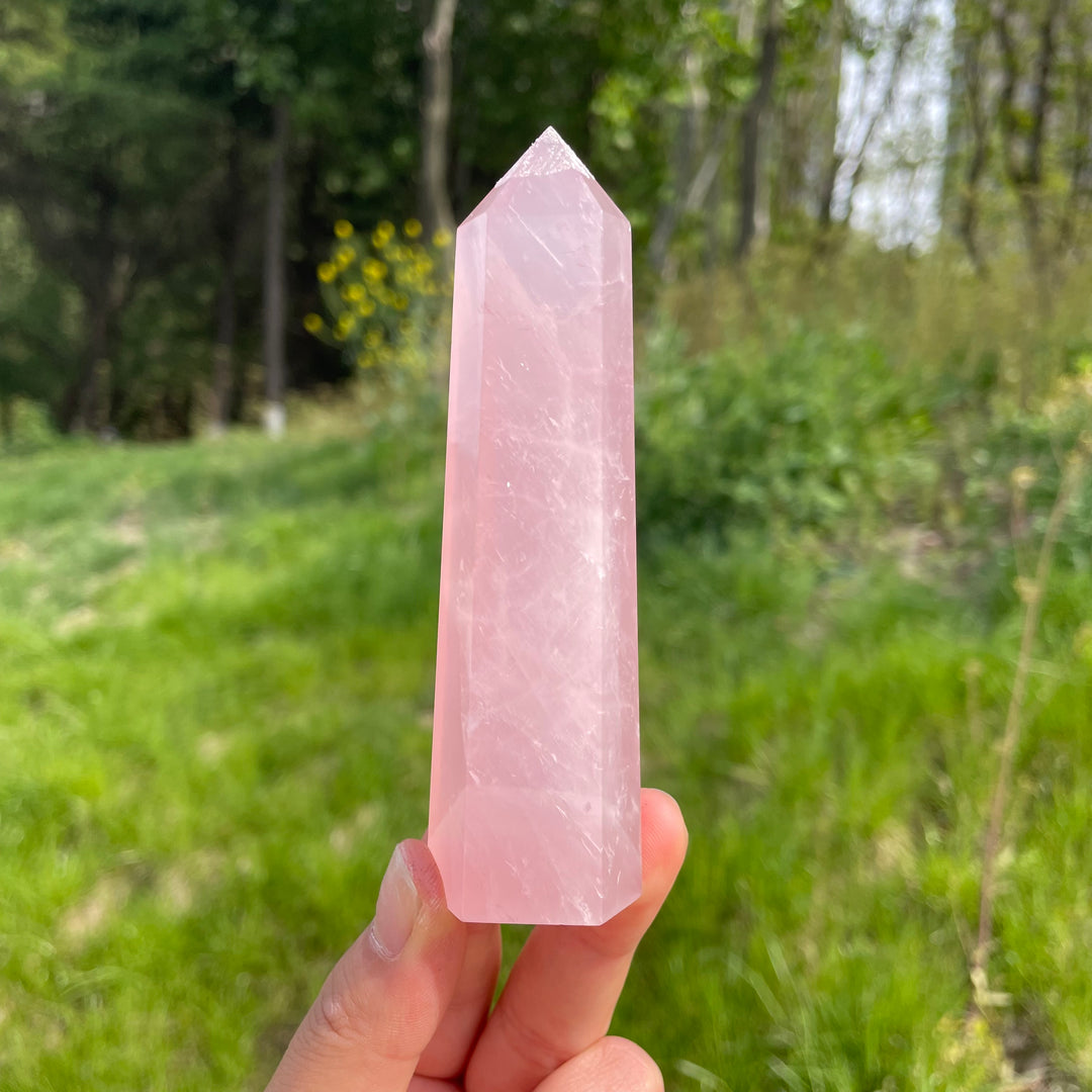 Natural Rose Quartz Crystal Point