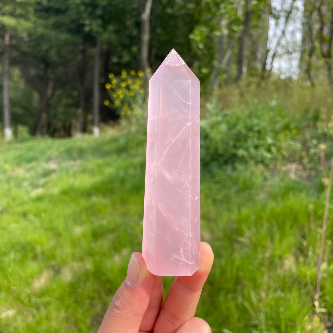 Natural Rose Quartz Crystal Point