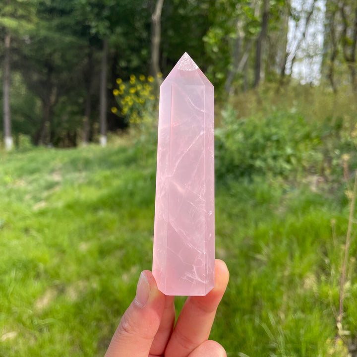 Natural Rose Quartz Crystal Point