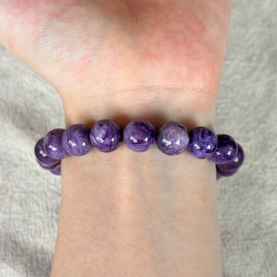 Pulsera de Fluorita Púrpura 7.0-7.9mm