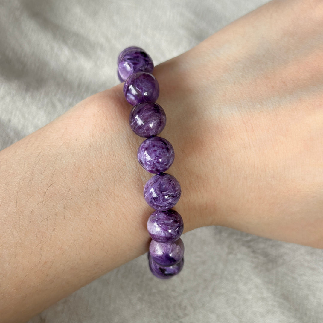 Pulsera de Fluorita Púrpura 7.0-7.9mm