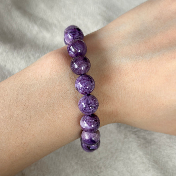Pulsera de Fluorita Púrpura 7.0-7.9mm
