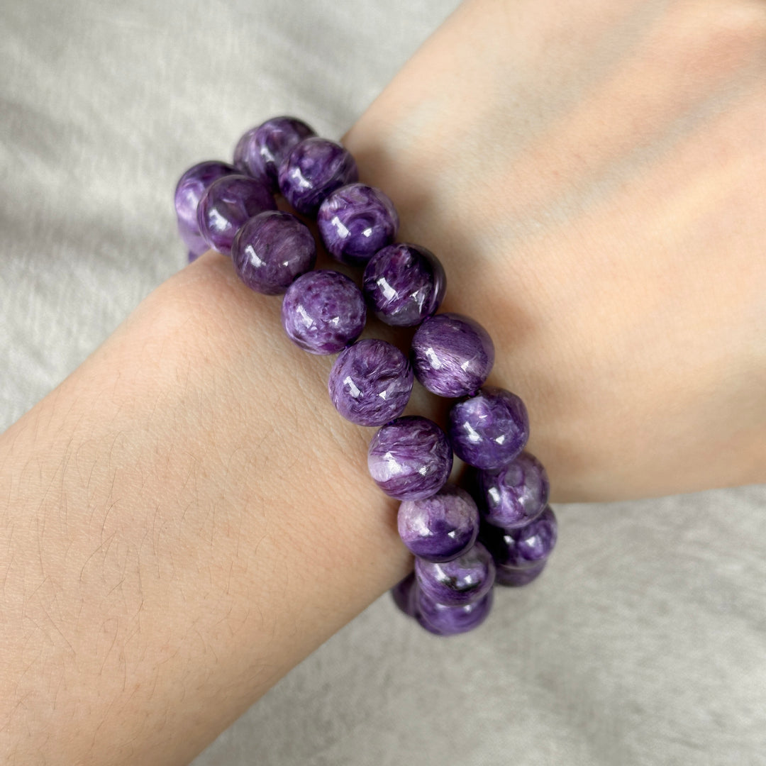 Pulsera de Fluorita Púrpura 7.0-7.9mm