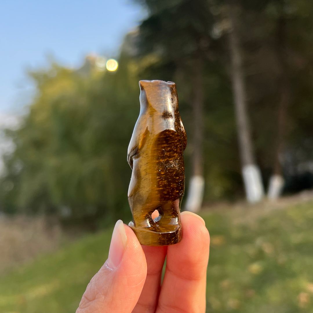 Natural Tiger's Eye Small Standing Bear