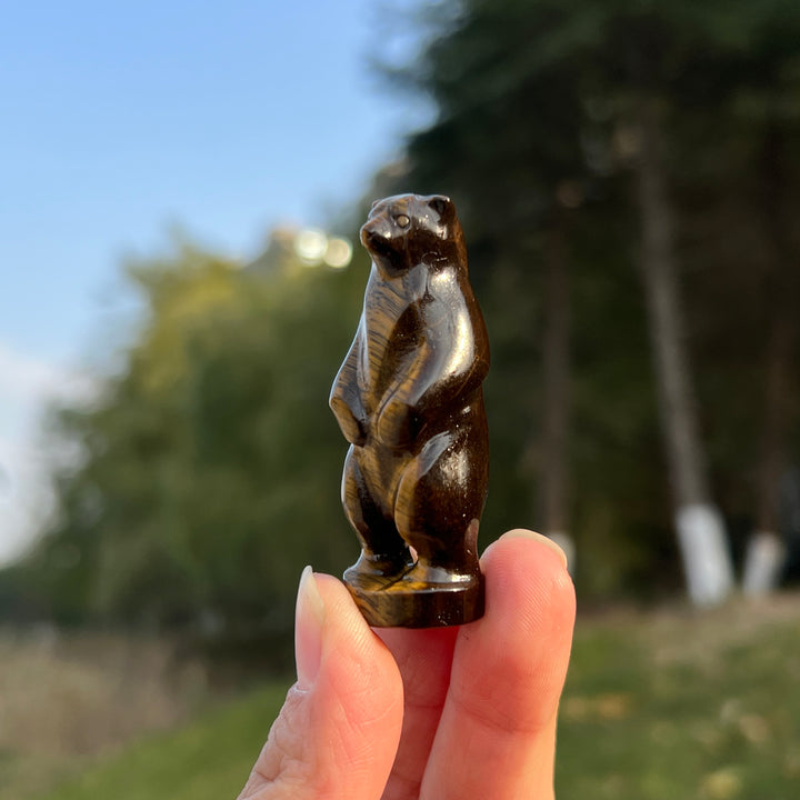 Natural Tiger's Eye Small Standing Bear