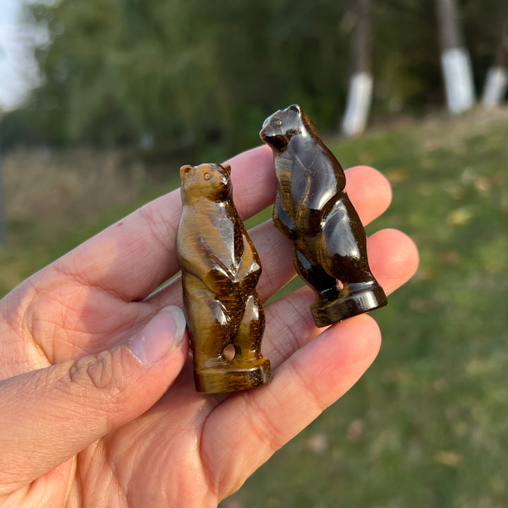 Natural Tiger's Eye Small Standing Bear