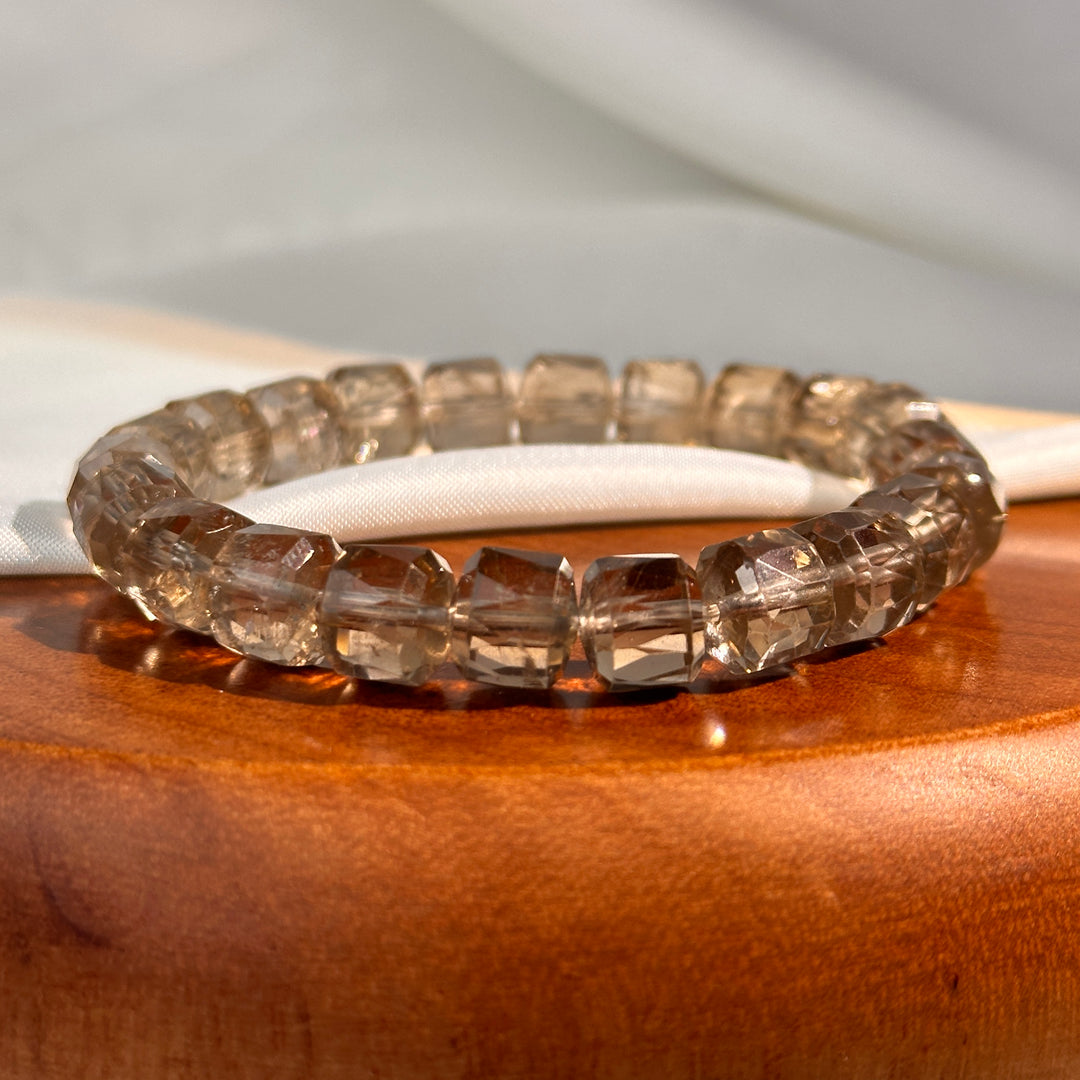 Smoky Quartz Faceted Bracelet 8.5-8.9mm