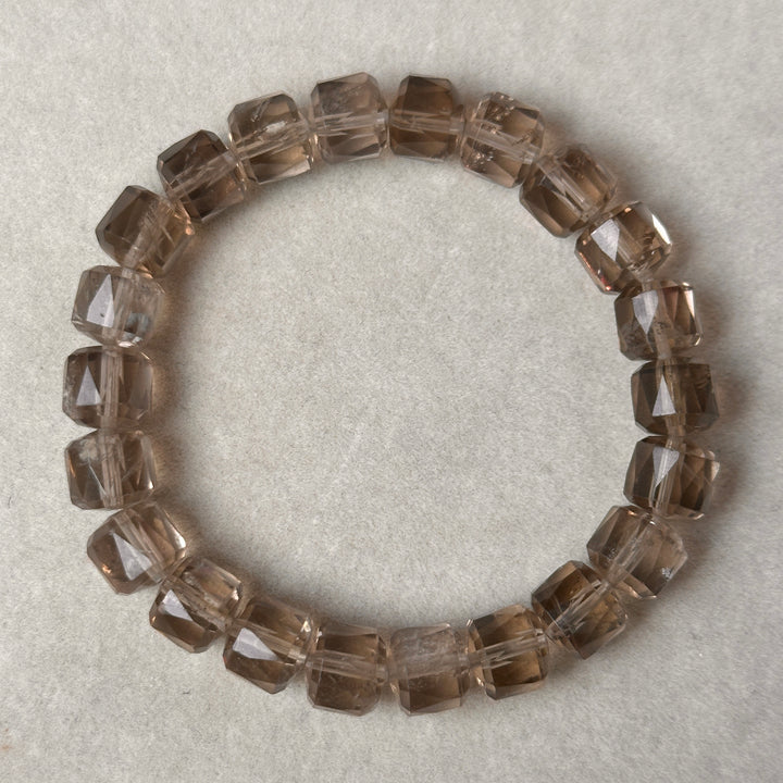 Smoky Quartz Faceted Bracelet 8.5-8.9mm