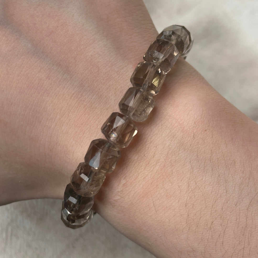 Smoky Quartz Faceted Bracelet 8.5-8.9mm