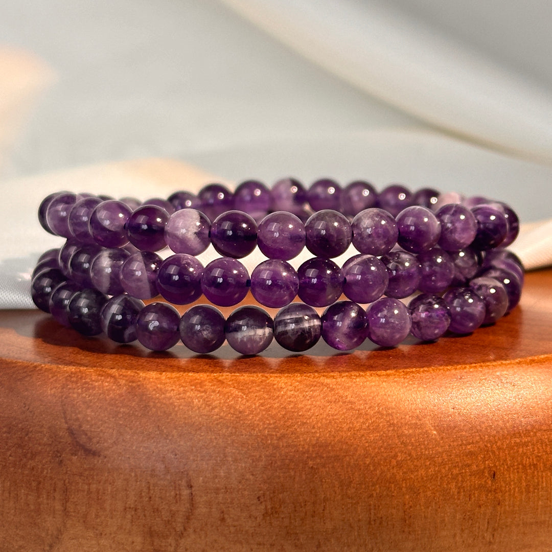 Dream Amethyst Triple Wrap Bracelet 6.2-6.7mm