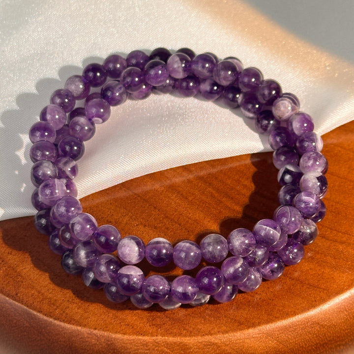 Dream Amethyst Triple Wrap Bracelet 6.2-6.7mm