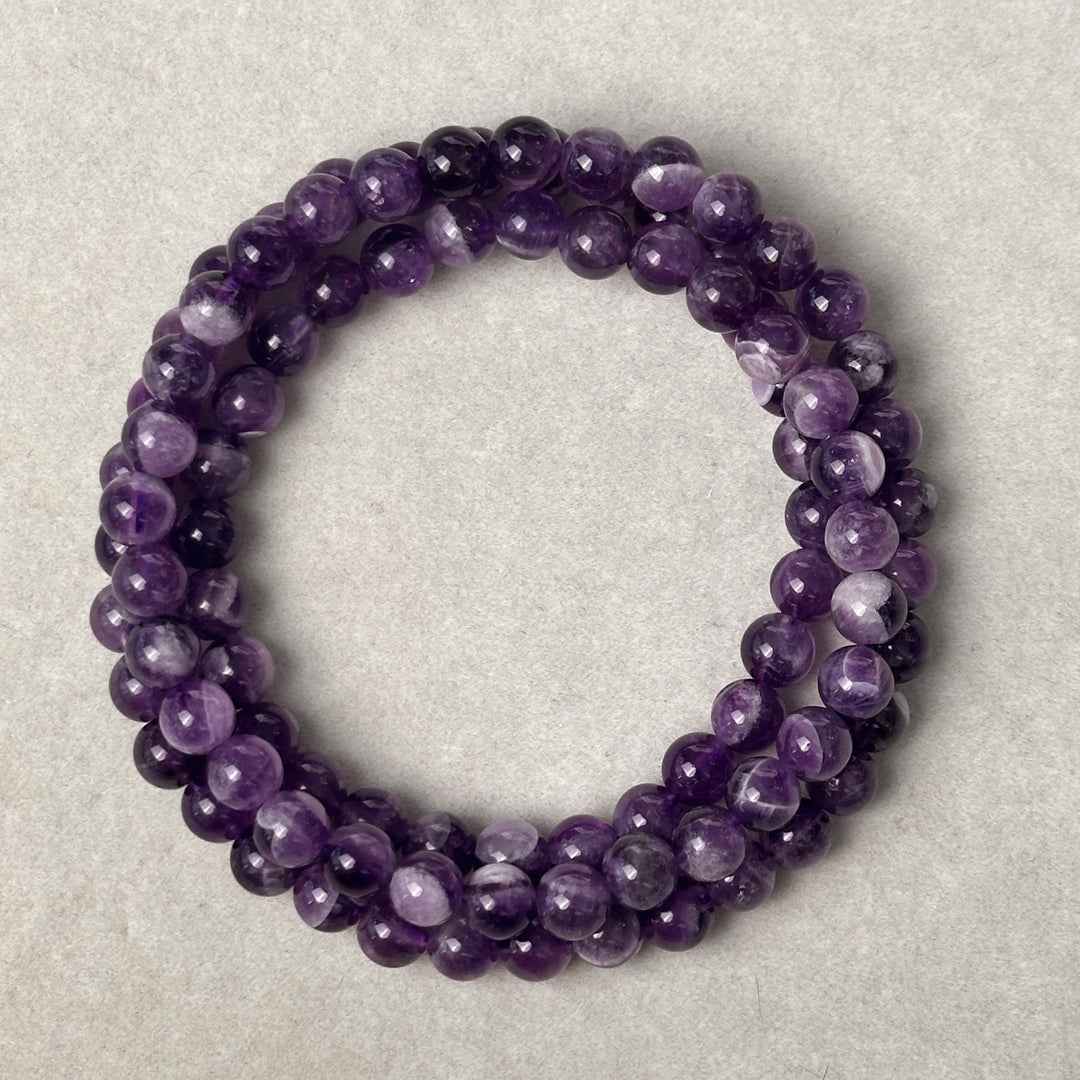 Dream Amethyst Triple Wrap Bracelet 6.2-6.7mm