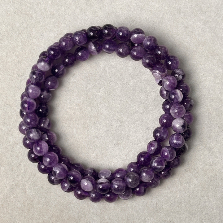 Dream Amethyst Triple Wrap Bracelet 6.2-6.7mm