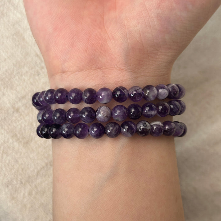 Dream Amethyst Triple Wrap Bracelet 6.2-6.7mm