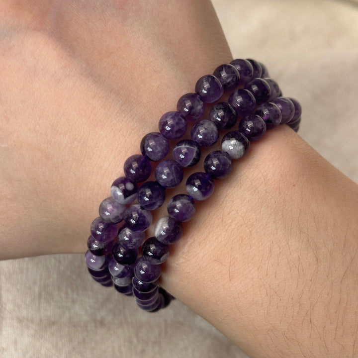 Dream Amethyst Triple Wrap Bracelet 6.2-6.7mm