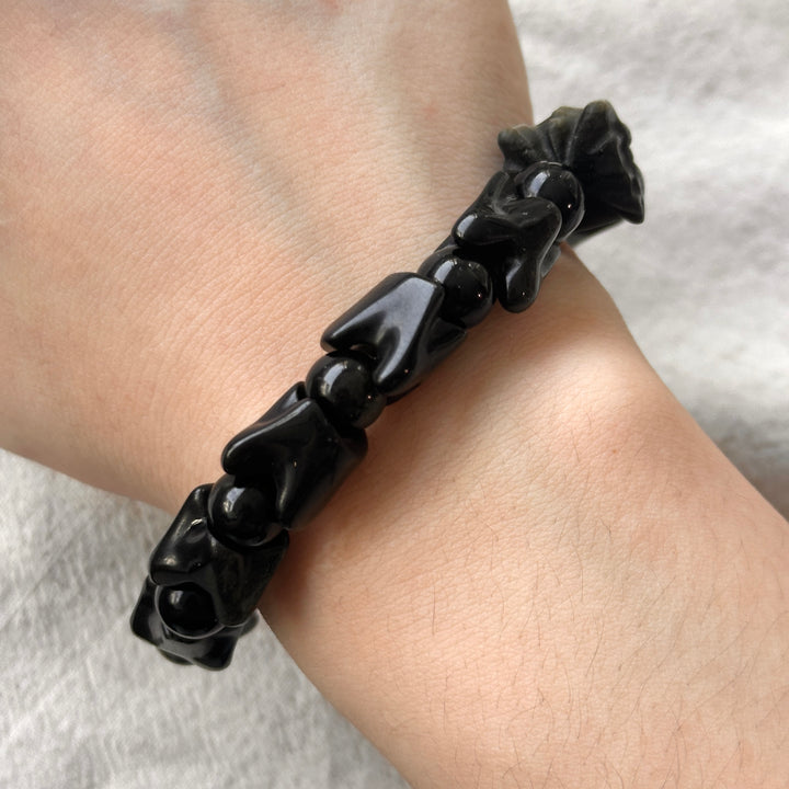 Golden Obsidian Dragon Bracelet 10.4-13.5mm