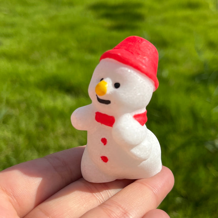 Natural White Jade Cute Snowman